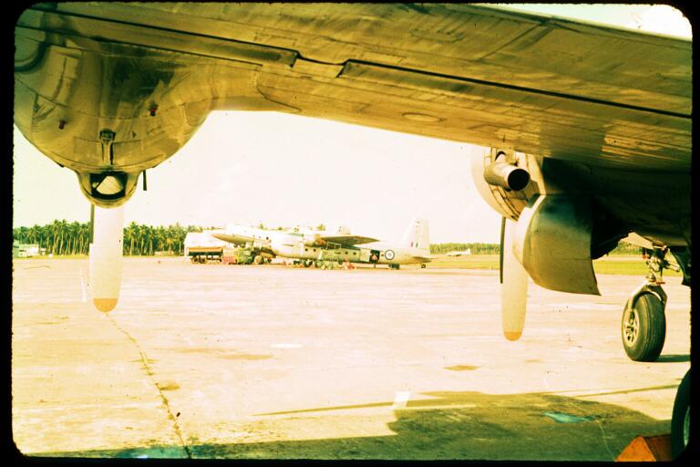 Bristol Freighter, Hastings from under port wing of DC6